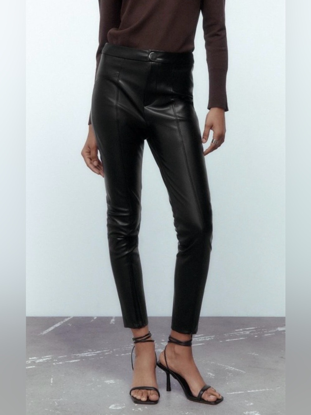 Zara  Black Faux Leather Pants